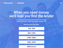 Tablet Screenshot of personalloanonline.net